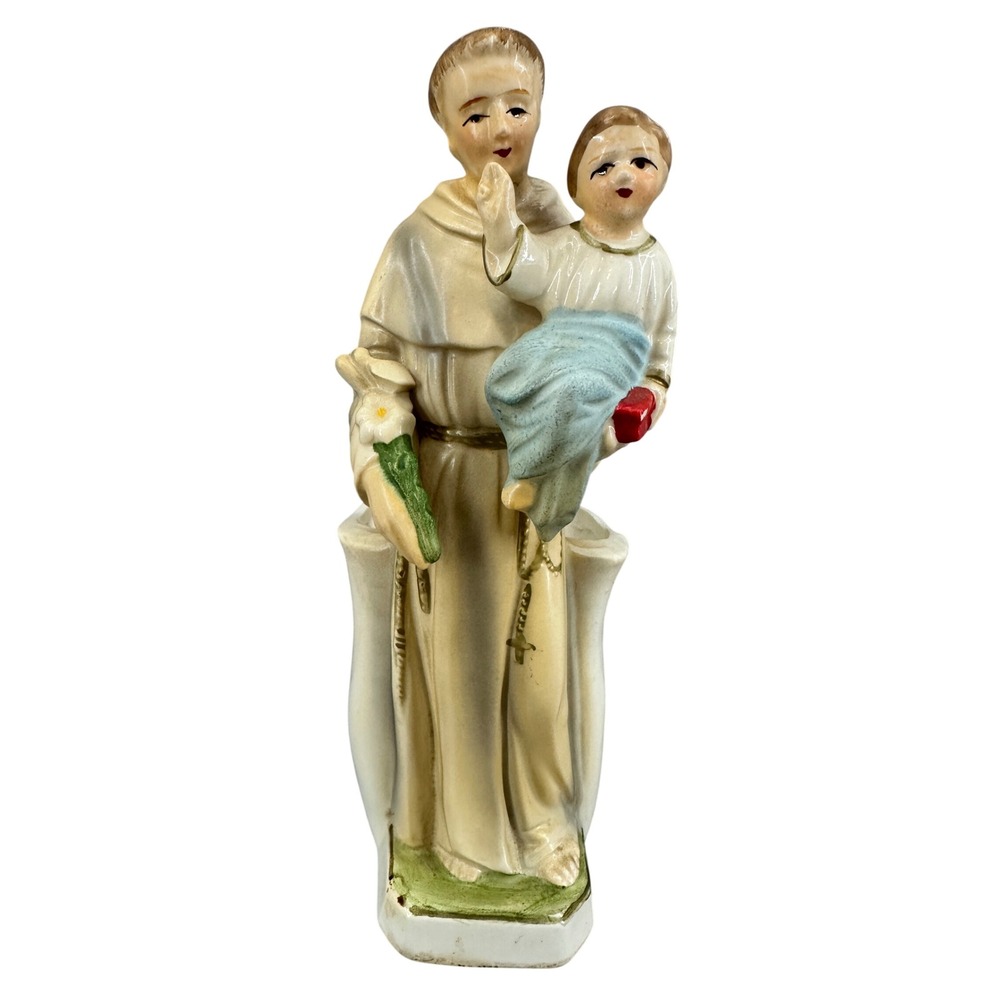 Vintage St Anthony of Padua & Baby Jesus Ceramic Planter Japan 3414 Nancy Pew